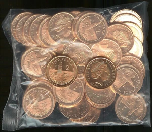 GIBRALTAR 2 PENCE 2000-AA BU 50 COINS BAG LIGHTHOUSE ON EUROPA POINT,ELIZABETH I - Picture 1 of 2