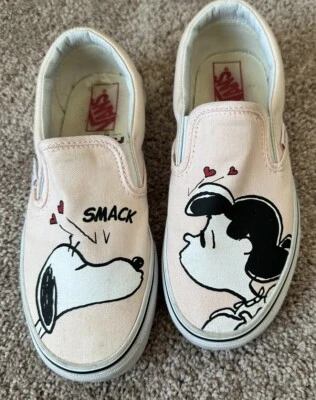 Vans Peanuts Snoopy Lucy Lip Smack Canvas Slip On Shoes Size 5.5 Women -sz 4 Men - Image 1 of 4