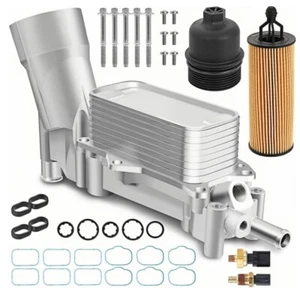 Aluminum Engine Oil Cooler Filter Housing Fit 11-16 Dodge Jeep Chrysler Ram 3.6L - Picture 1 of 5