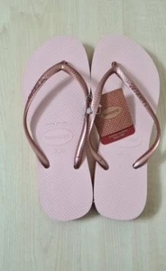 Havaianas Women Pink Slim Flip Flops Size 6(39-40).pink Flatform Flip Flops.BNWT - Picture 1 of 7