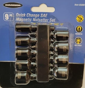 SAE 9 PC Magnetic Quick Release Nutsetter Bit Driver Set - Picture 1 of 1