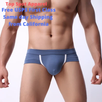 Men's Underwear 2 PACKS Briefs Contouring Fit Comfortable Pouch Sport Hip Briefs - Image 1 of 2