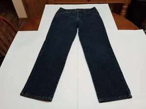 Relativity Womens Dark Wash Mid Rise Straight Leg Stretch Jeans Sz 8 - Picture 1 of 13
