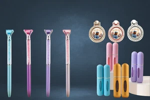 MOTHERS DAY GIFT SET PEN/ 5ml PERFUME REFILL BOTTLE AND PHONE PHOTO RING/STAND - Picture 1 of 4
