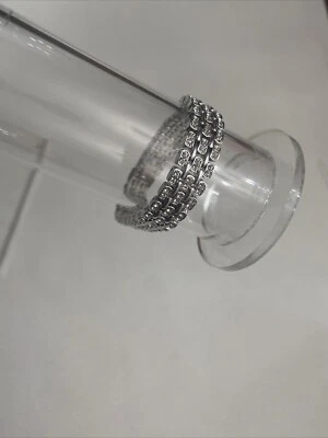 "Brazalete Nolan Miller Glamour Cristal Estrás 12 mm Ancho 7"" Tono Plata" Foto 1 de 4