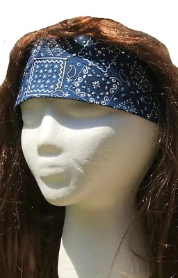 Diadema de motociclista de cachemira azul oscuro hecha a mano con diamantes de imitación en todas partes Foto 1 de 4