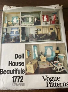 Vintage Vogue Pattern 1772 Doll House Beautifuls Furniture & Accessories UNCUT - Picture 1 of 3