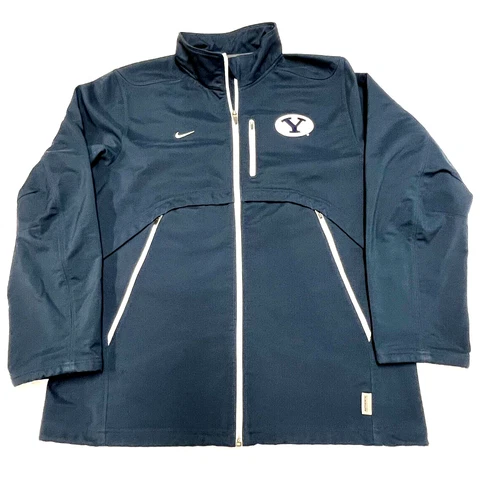 Nike BYU Cougars Football Therma Full ZIp Jacket On Field Navy Men’s Size Large Cover