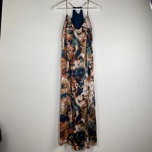 Nicole Miller Dress Women’s Small Watercolor Maxi Colorful Coastal Casual - Picture 1 of 6