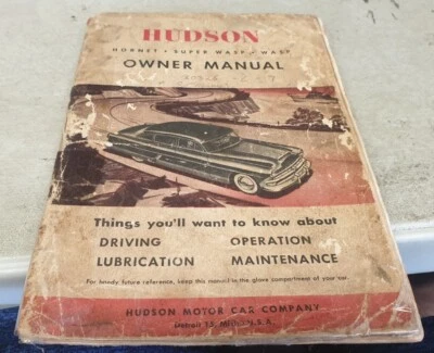 1954 HUDSON HORNET,  SUPER WASP & WASP Original Owners Manual  — 第 1/4 张图片