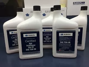 Subaru 75W90 Extra S Gear & Transmission Fluid - 5 quart Bottles Sti Wrx Genuine - Picture 1 of 2