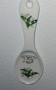 CROWN STAFFORDSHIRE Fine Bone China Collectible Spoon MAY Flowers England 7" L - Picture 1 of 7