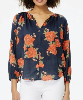 Roller Rabbit Women's Breezy Floral Top M Cotton Silk Summer Shirt NEW - Image 1 of 4