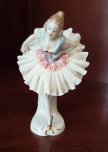 UNTERWEISSBACH DRESDEN PORCELAIN LACE BALLERINA FIGURINE- IOB W/COA - Picture 1 of 10