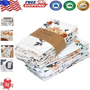 Elegant 12-Pack Grey Floral Cotton Napkins - Perfect for Parties & Weddings - Picture 1 of 10
