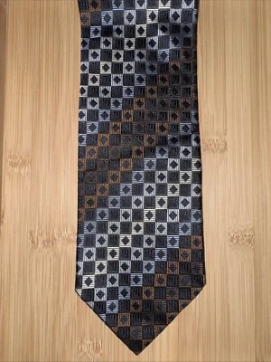 Corbata de seda geométrica multicolor Roberto Villini Collezione - 58L 3,75W Foto 1 de 2