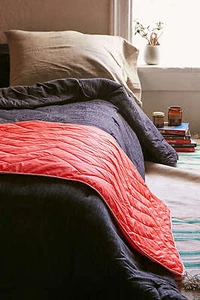 Coperta trapuntata nylon Urban Outfitters autentica nuova con etichetta 60" x 50" accogliente morbida - Foto 1 di 12