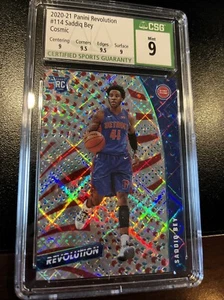 2020-21 Panini Revolution Saddiq Bey Rc Cosmic /100 Pistons CSG Cgc 9  Top Pop - Picture 1 of 3
