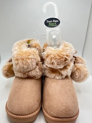 Stepping Stones First Steps Soft Faux Fur Boots 9-12 months Sz 4 NEW - Image 1 of 4