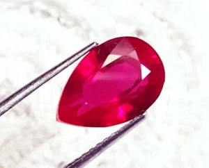Pear Shape Natural Red Ruby 7.10 Ct Certified Loose Gemstone With Free Gift - Picture 1 of 6