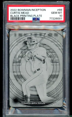 Placa de impressão preta Curtis Mead 2022 Bowman Inception 1/1 RC #66 PSA 10 - Imagem 1 de 2