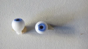 Blue Azur 6 MM Azur Blue Mouth Blown Eyes for Antique Doll - Picture 1 of 2