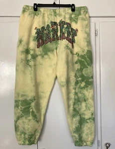 MARKET BY CHINATOWN MARKET TIE DYE SWEATPANTS GREEN & YELLOW JOGGERS - Picture 1 of 5