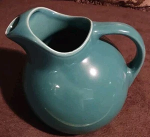 Ball Jug Pitcher Homer Laughlin Harlequin 30's-50's MCM Fiesta Ware Bluish Green - Picture 1 of 23