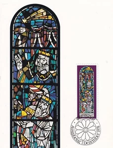 LIECHTENSTEIN 1978 3 FDC ON MAXI CARDS ADORATION SHEPHERDS STAINED GLASS ART - Picture 1 of 3