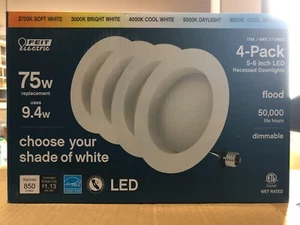 Feit Electric 75W Replacement 5-6 Inch LED Recessed Downlight 4 Pack 1715920 - Picture 1 of 3