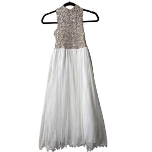 SpeechlessGirls Size 8 Sleeveless Dress - Flowy Sequin Sparkly Party Wedding EUC - Picture 1 of 9