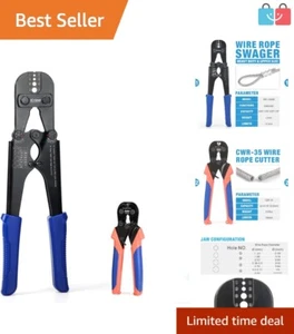 Ergonomic iCrimp Wire Rope Crimping Tool with Cutter - Cut & Swage Effortlessly - Picture 1 of 9