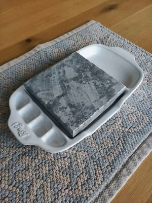 Laugera  BINGI PIATTO GRES PORCELLANATO PIETRA OLLARE  GRIGLIA CARNE  ITALY - Immagine 1 di 4