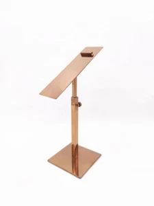 Soporte de exhibición ajustable de metal con espejo dorado rosa - Imagen 1 de 5