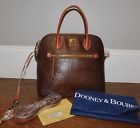 Dooney & Bourke Large Domed Satchel Lizard Emb Chestnut Leather Crossbody $358!