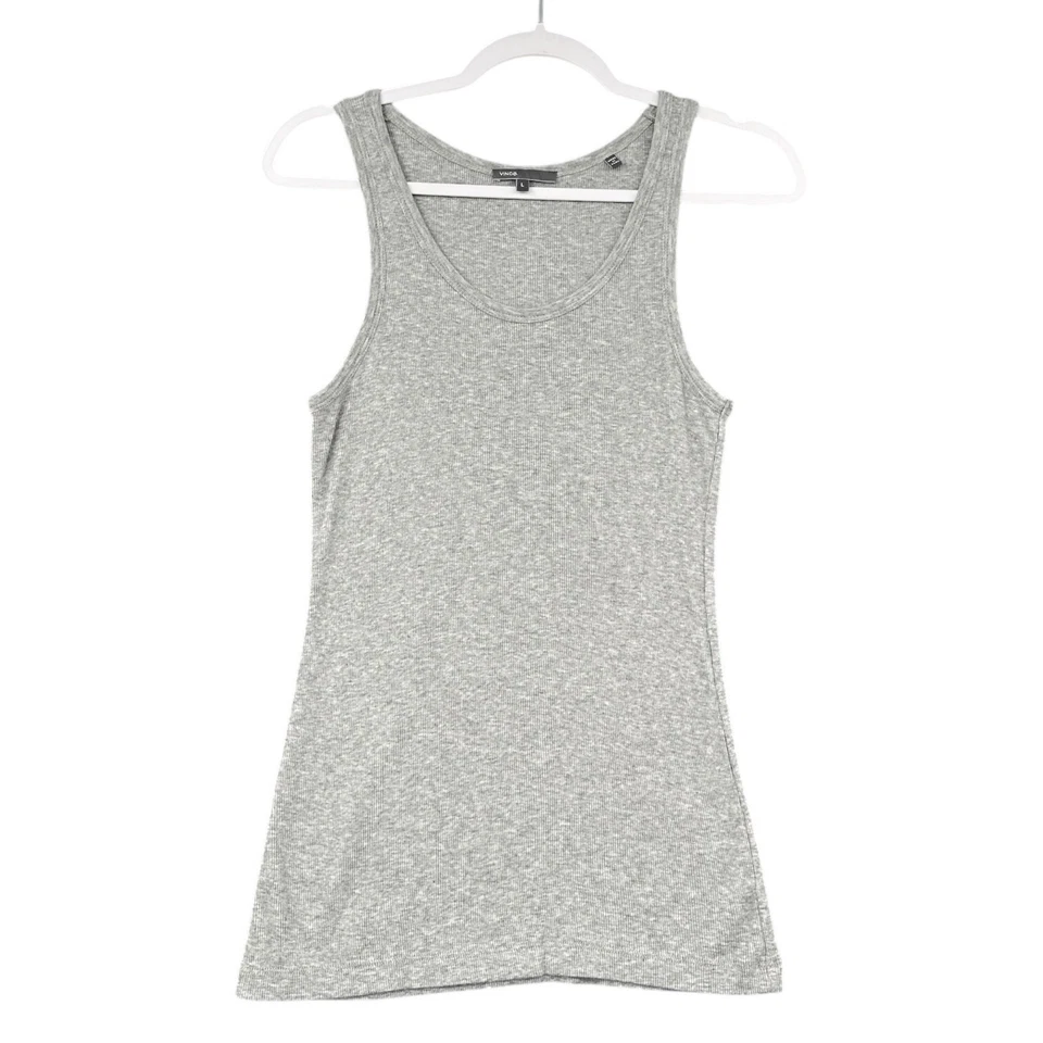Vince светло-серый без рукавов декольте ребристый резинке повседневный Майка большой - Изображение 1 из 4