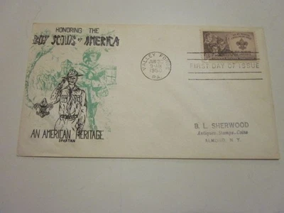 US COVER 1950 BOY SCOUTS OF AMERICA FDC #995  SPARTAN CACHET - Image 1 of 3