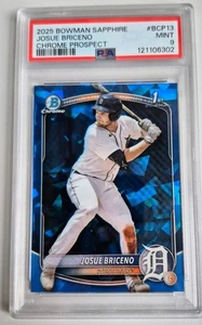 2025 Bowman Sapphire Josue Briceno 1st Bowman Refractor PSA 9 MINT - Tigers - Picture 1 of 2