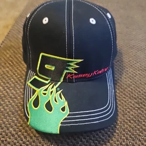 Vintage NASCAR Kasey Kahne Spell Out Mountain Dew Racing Flames Hat Cap Black - Picture 1 of 10