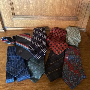 Konvolut 9 Krawatten Designer YSL Oscar Lanvin Seide und Tweed - Bild 1 von 2