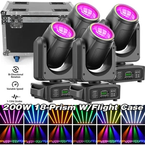 200W LED Beam Moving Head Light 18Prism Gobo Stage Light DMX dj Spot Party Light - Picture 1 of 22