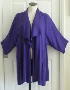 Tienda Ho Violetter marokkanischer Baumwoll-Trapunto+Fransen-Swing-Topper mit Rückenfalte OS 56"B - Bild 1 von 14