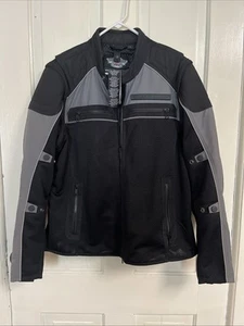 Harley-Davidson Men's Mesh Riding Jacket Size Large #103819 Elbow Pads Gray - Picture 1 of 8