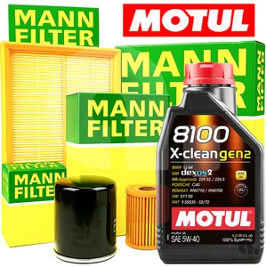 Kit Tagliando Per Renault Scenic III 1.9 DCI 4 Filtri Mann + 6LT Olio Motul 5W40 - Foto 1 di 18