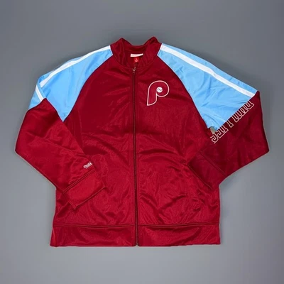 Chaqueta deportiva Philadelphia Phillies Mitchell & Ness Cooperstown para hombre talla grande Foto 1 de 4