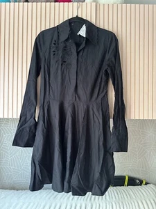 Stella McCartney Black Cotton Embroidered Shirt Mini Dress UK 8 - Picture 1 of 6
