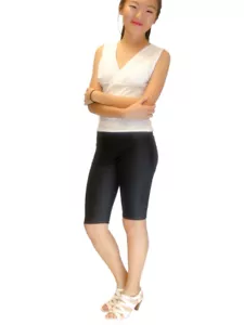 Vivian's Fashions Legging Shorts - Knit Denim Biker (Misses and Plus Sizes) - Picture 1 of 12