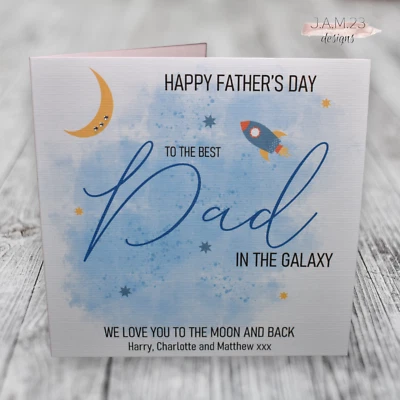 Personalised  Father's Day Card Fathers Dad Grandad Daddy Birthday from Children - Image 1 of 4