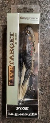 Koppers Live Target  Life Like Lure Frog 4 5/8" Long, 7/8oz  Brown / Black New - Image 1 of 4