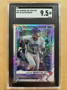 2021 Bowman Chrome Austin Martin BCP-87 Mega Box rifrattore Mojo SGC 9,5 COME NUOVO + - Foto 1 di 2